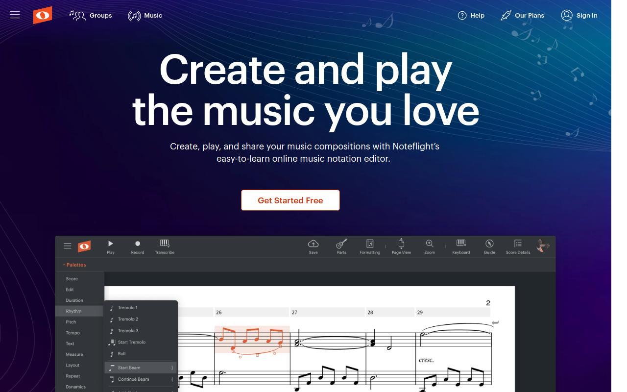 Noteflight screenshot