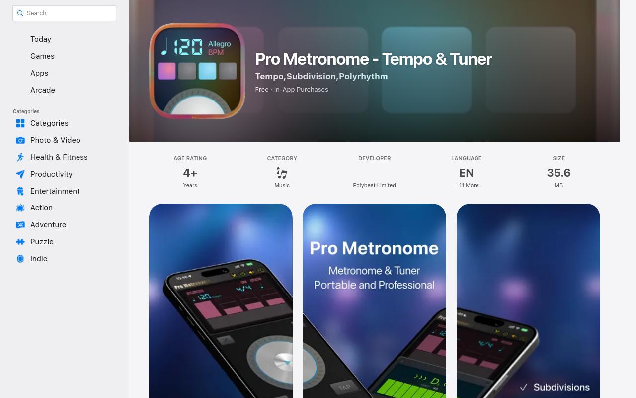 Pro Metronome screenshot