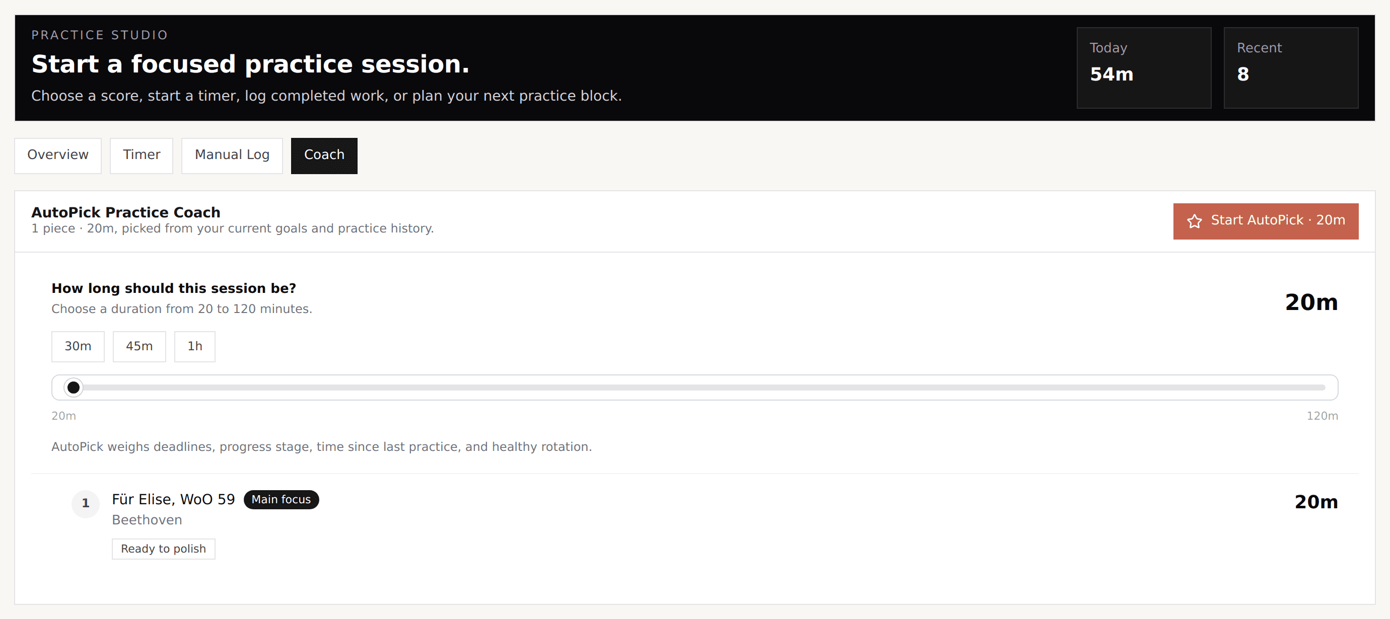 It plans the session for you