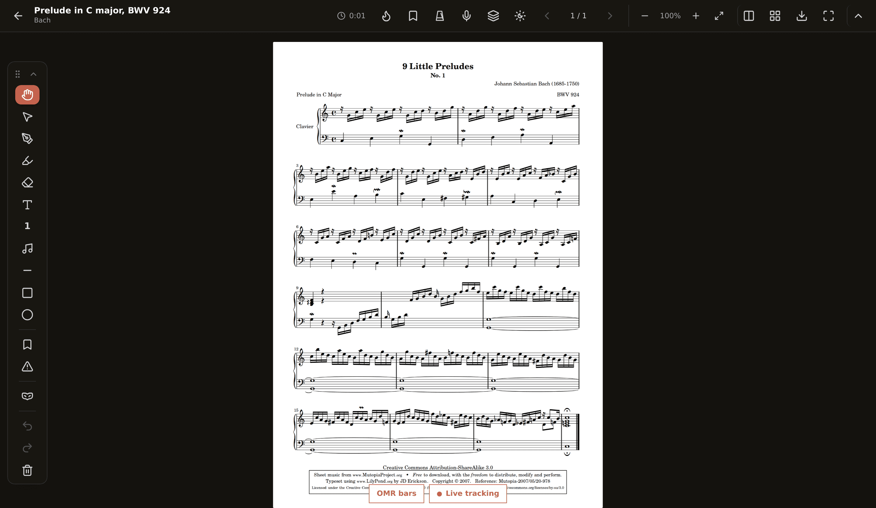 Practise on the score